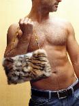 Shirtless Man Carrying an Animal Print Purse-Steve Cicero-Photographic Print