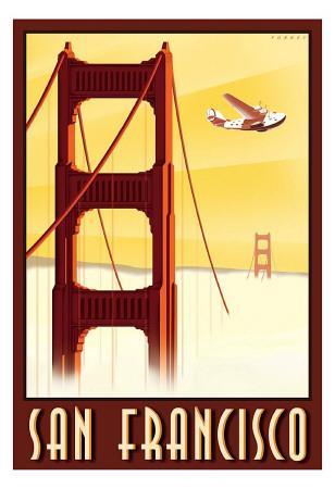 ヴィンテージ アクリルペイント ゴールデンゲートブリッジ 風景画 Golden Gate Bridge Vintage Art Wall Art: Prints, Paintings