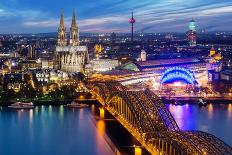 View to Magdeburg from Sternenbrucke Bridge, Sachsen-Anhalt, Germany-Steve Simon-Photographic Print