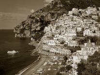 Amalfi Coast, Coastal View and Village, Positano, Campania, Italy-Steve Vidler-Framed Photographic Print