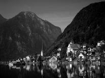 Village with Mountains and Lake, Hallstatt, Salzkammergut, Austria-Steve Vidler-Photographic Print