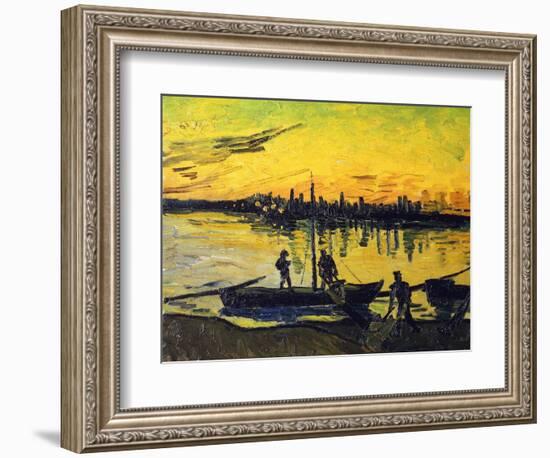 Stevedores in Arles-Vincent van Gogh-Framed Giclee Print