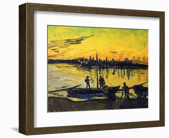 Stevedores in Arles-Vincent van Gogh-Framed Giclee Print