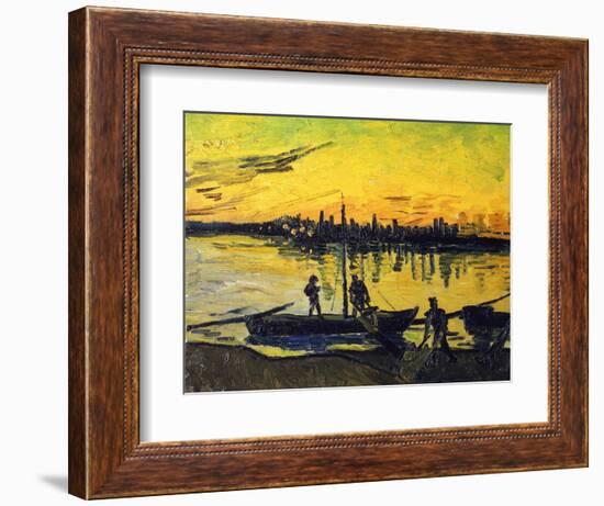 Stevedores in Arles-Vincent van Gogh-Framed Giclee Print