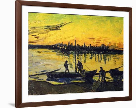 Stevedores in Arles-Vincent van Gogh-Framed Giclee Print