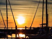 Pensacola Florida Sunset with Sailboat in Background-Steven D Sepulveda-Framed Premier Image Canvas