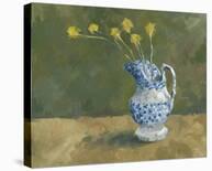 Blue Jug with Stems-Steven Johnson-Stretched Canvas