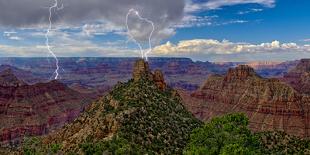 Watch Tower on South Rim of Grand Canyon illuminated by moonlight, Grand Canyon National Park, USA-Steven Love-Photographic Print