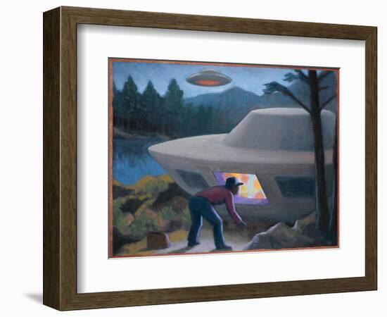 Steven Michalak Encounters a UFO at Falcon Lake, Canada-Michael Buhler-Framed Art Print