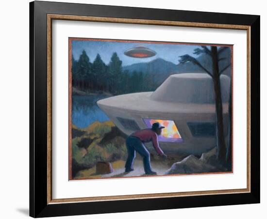 Steven Michalak Encounters a UFO at Falcon Lake, Canada-Michael Buhler-Framed Art Print