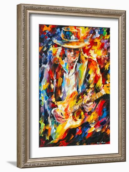 Stevie Ray Vaughan-Leonid Afremov-Framed Art Print