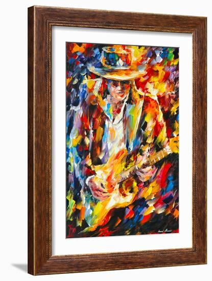 Stevie Ray Vaughan-Leonid Afremov-Framed Art Print