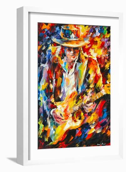 Stevie Ray Vaughan-Leonid Afremov-Framed Art Print