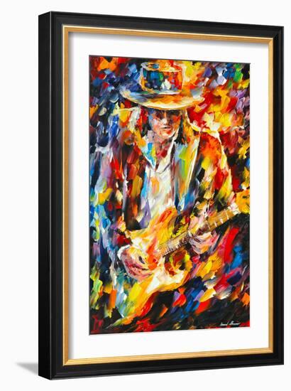Stevie Ray Vaughan-Leonid Afremov-Framed Art Print