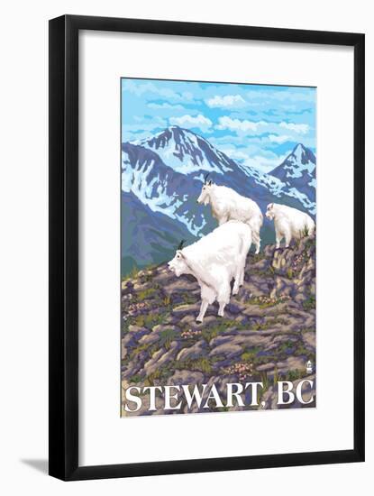 Stewart, BC - Goat Family-Lantern Press-Framed Art Print