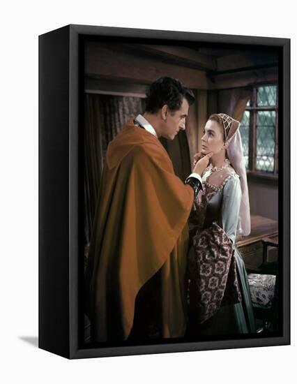 Stewart Granger / Jean Simmons (plays Elizabeth I) YOUNG BESS, 1953 directed by GEORGE SIDNEY (phot-null-Framed Stretched Canvas