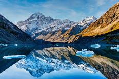 Mountain Range Reflections on the Peaceful Lake Ruataniwha at Twizel-Stewart Watson-Photographic Print