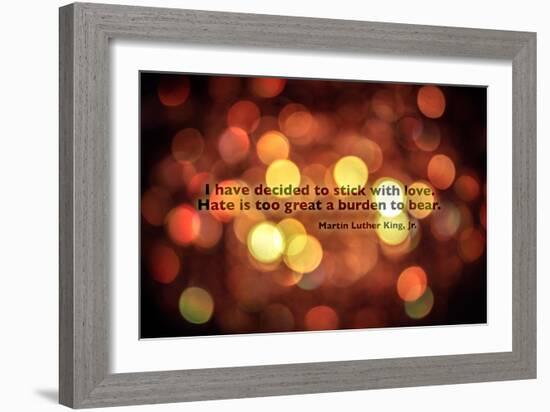 Stick With Love Martin Luther King Jr. Quote-null-Framed Photo