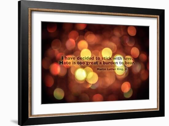 Stick With Love Martin Luther King Jr. Quote-null-Framed Photo