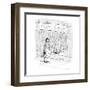 Sticker on book in store window reads: 'Now With 50% Less Irony.' - New Yorker Cartoon-Roz Chast-Framed Premium Giclee Print