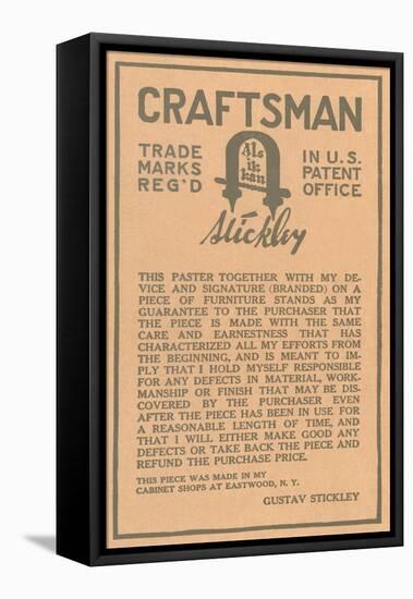 Stickley Craftsman Label-null-Framed Stretched Canvas