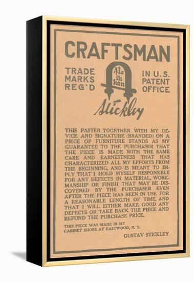 Stickley Craftsman Label-null-Framed Stretched Canvas