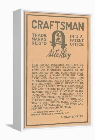 Stickley Craftsman Label-null-Framed Stretched Canvas
