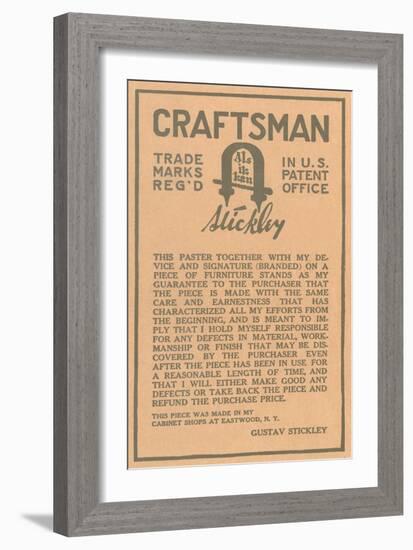 Stickley Craftsman Label-null-Framed Premium Giclee Print