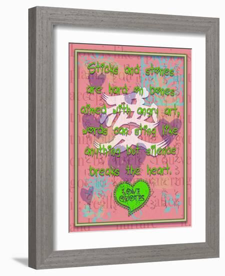 Sticks and Stones are Hard on Bones-Cathy Cute-Framed Giclee Print