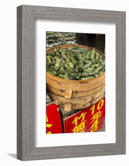 Sticky Rice in Bamboo Leaf, Qibao, Shanghai, China-Jon Arnold-Framed Photographic Print