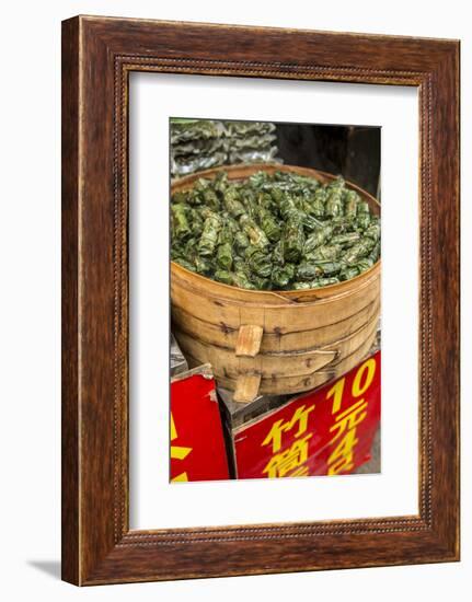 Sticky Rice in Bamboo Leaf, Qibao, Shanghai, China-Jon Arnold-Framed Photographic Print