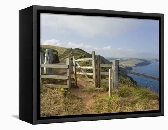 Stile, Devon Coast Path, South Hams, Devon, England, United Kingdom-David Hughes-Framed Premier Image Canvas