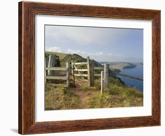 Stile, Devon Coast Path, South Hams, Devon, England, United Kingdom-David Hughes-Framed Photographic Print