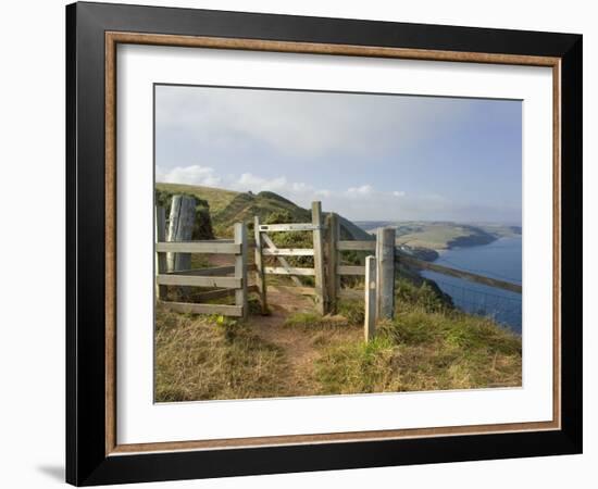 Stile, Devon Coast Path, South Hams, Devon, England, United Kingdom-David Hughes-Framed Photographic Print