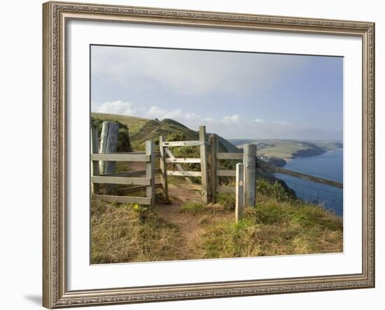 Stile, Devon Coast Path, South Hams, Devon, England, United Kingdom-David Hughes-Framed Photographic Print