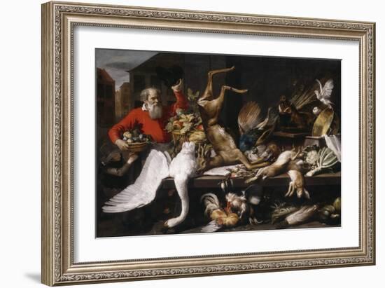 Still Fife with Dead Game, Fruits, and Vegetables in a Market, 1614-Frans Snyders-Framed Giclee Print
