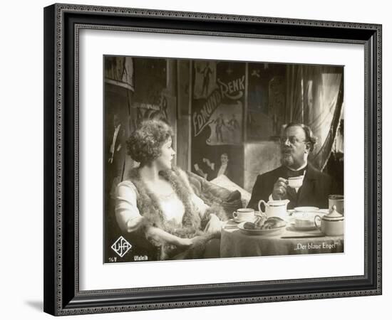 Still from the Film "The Blue Angel" with Marlene Dietrich and Emil Jannings, 1930-German photographer-Framed Photographic Print