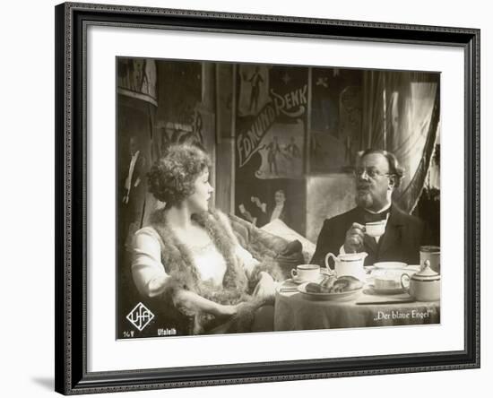 Still from the Film "The Blue Angel" with Marlene Dietrich and Emil Jannings, 1930-German photographer-Framed Photographic Print