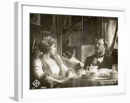 Still from the Film "The Blue Angel" with Marlene Dietrich and Emil Jannings, 1930-German photographer-Framed Photographic Print