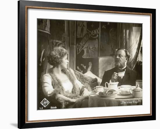 Still from the Film "The Blue Angel" with Marlene Dietrich and Emil Jannings, 1930-German photographer-Framed Photographic Print