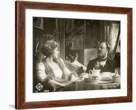 Still from the Film "The Blue Angel" with Marlene Dietrich and Emil Jannings, 1930-German photographer-Framed Photographic Print