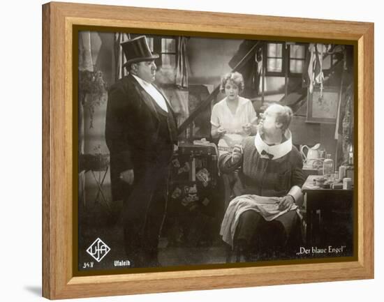 Still from the Film "The Blue Angel" with Marlene Dietrich, Kurt Gerron and Emil Jannings, 1930-German photographer-Framed Premier Image Canvas