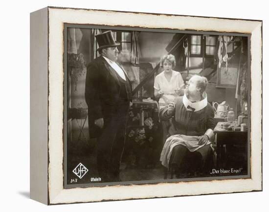 Still from the Film "The Blue Angel" with Marlene Dietrich, Kurt Gerron and Emil Jannings, 1930-German photographer-Framed Premier Image Canvas