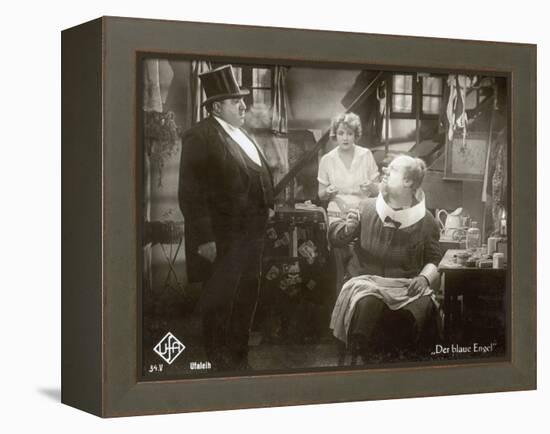 Still from the Film "The Blue Angel" with Marlene Dietrich, Kurt Gerron and Emil Jannings, 1930-German photographer-Framed Premier Image Canvas