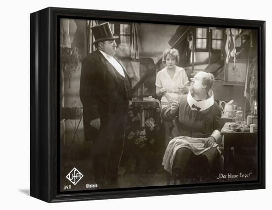 Still from the Film "The Blue Angel" with Marlene Dietrich, Kurt Gerron and Emil Jannings, 1930-German photographer-Framed Premier Image Canvas