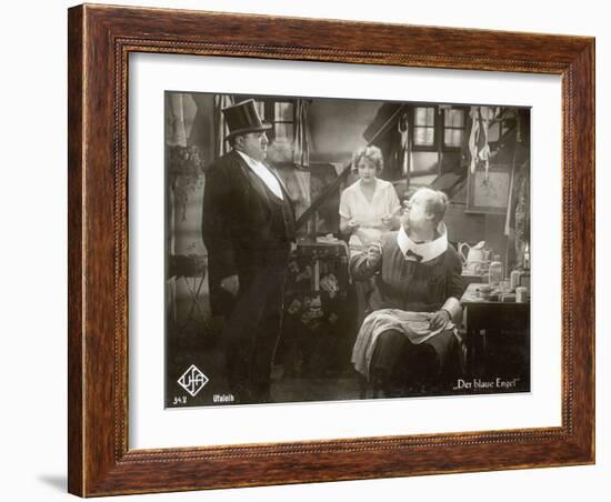 Still from the Film "The Blue Angel" with Marlene Dietrich, Kurt Gerron and Emil Jannings, 1930-German photographer-Framed Photographic Print