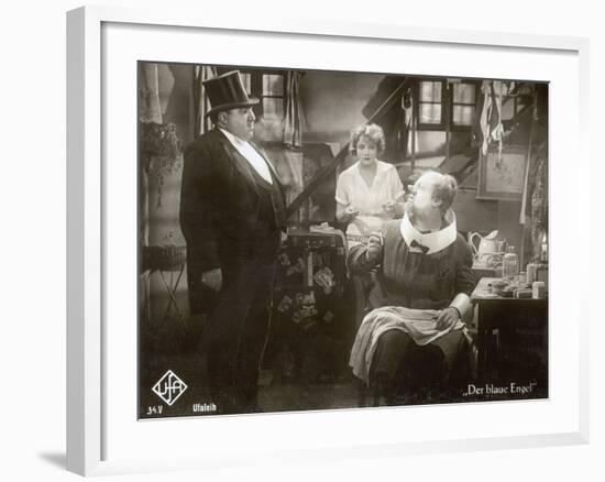 Still from the Film "The Blue Angel" with Marlene Dietrich, Kurt Gerron and Emil Jannings, 1930-German photographer-Framed Photographic Print
