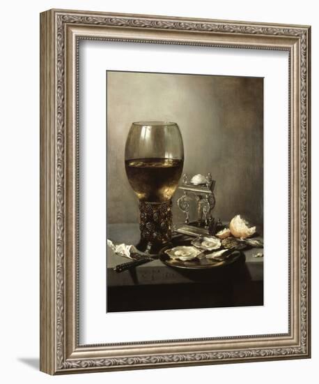 Still Life, 1643, by Pieter Claesz, 1597-1660, Netherlands, Dutch painting,-Pieter Claesz-Framed Art Print