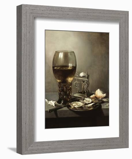 Still Life, 1643, by Pieter Claesz, 1597-1660, Netherlands, Dutch painting,-Pieter Claesz-Framed Art Print