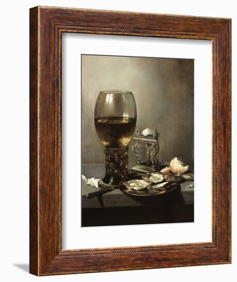 Still Life, 1643, by Pieter Claesz, 1597-1660, Netherlands, Dutch painting,-Pieter Claesz-Framed Art Print